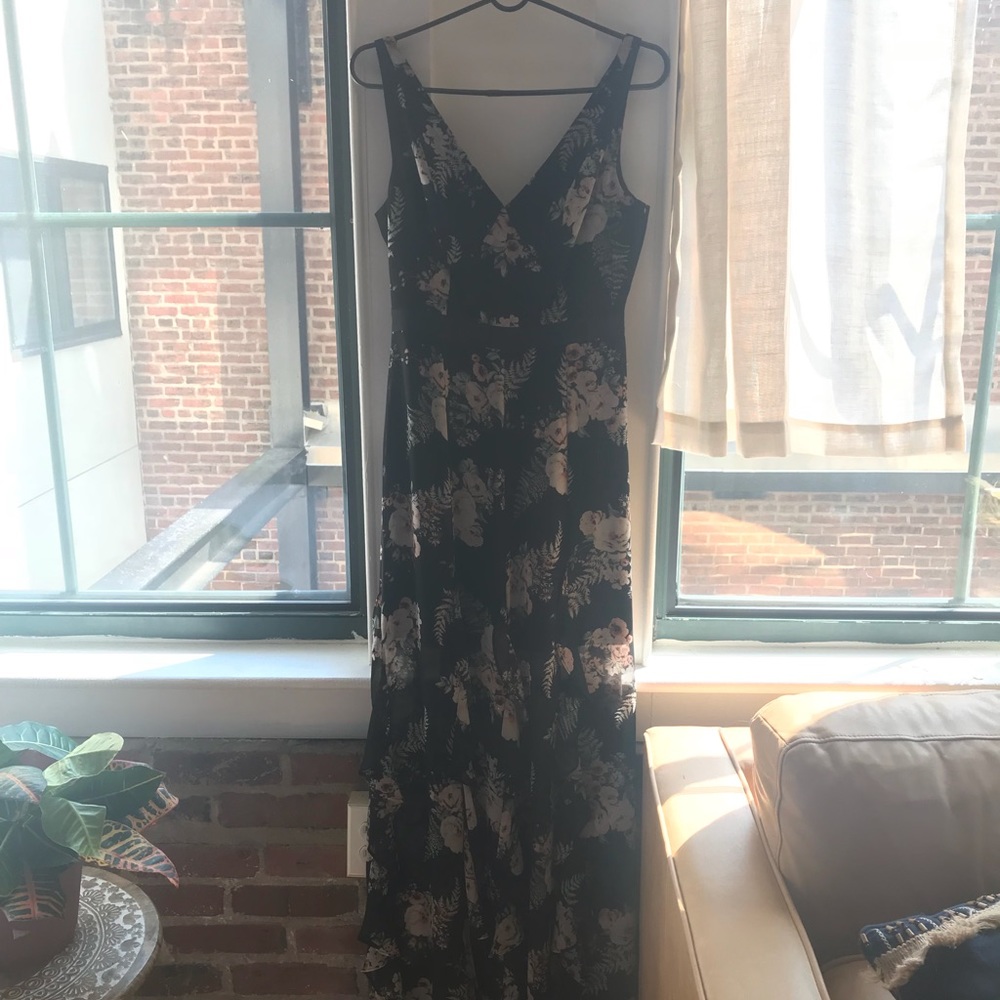 Never worn black and floral BCBG maxi dress